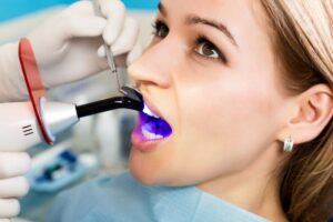 a patient getting a dental filling